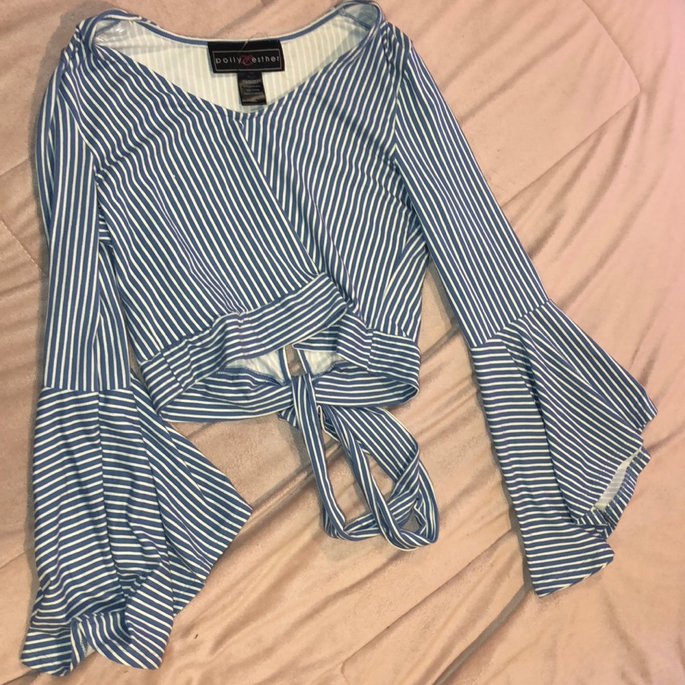 Blue and white stripe shirt